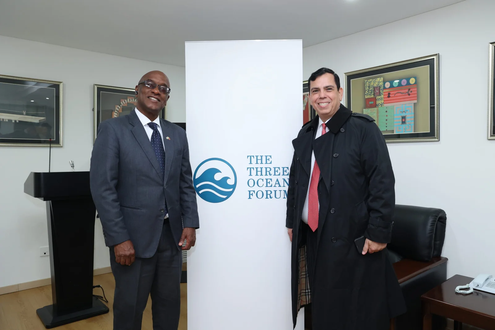 Bahamian representative with a Three Oceans Forum partner